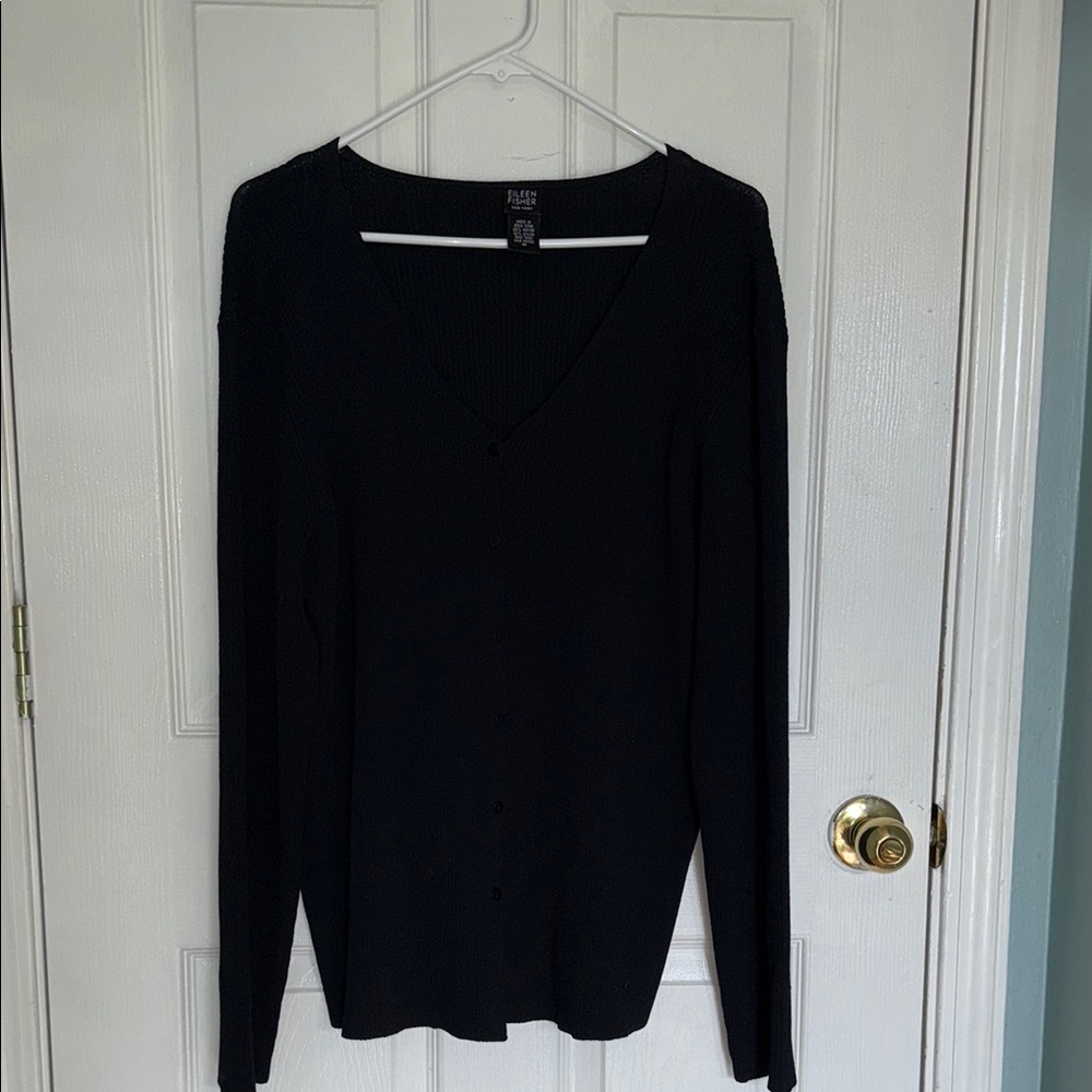 Eileen Fisher Black Long Sleeve Cardigan